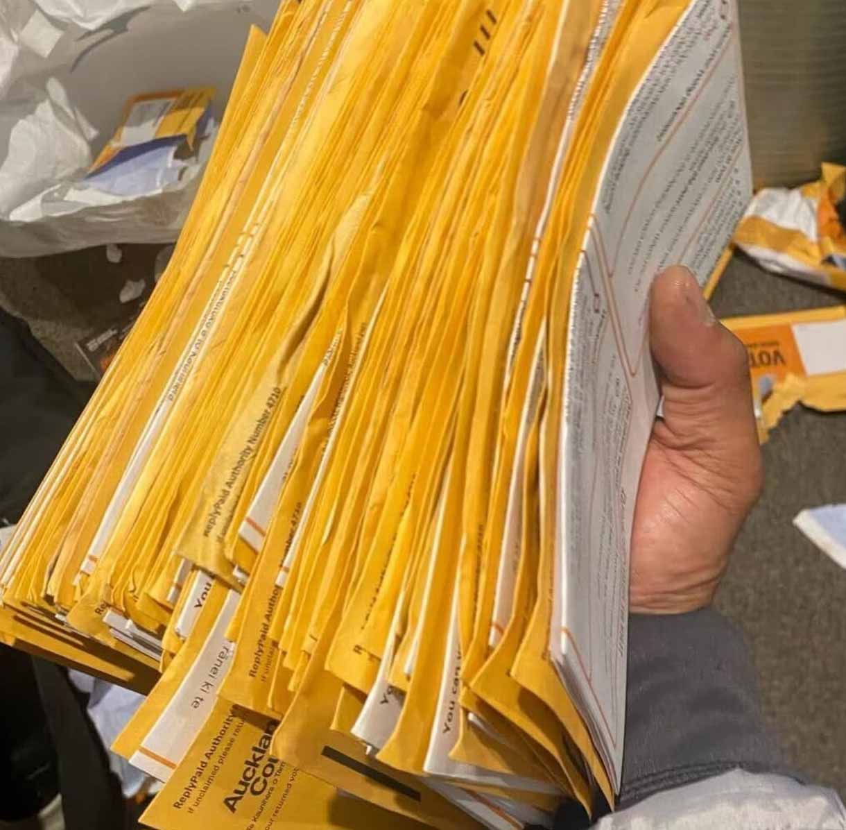 A fist full of voting papers in Manurewa.